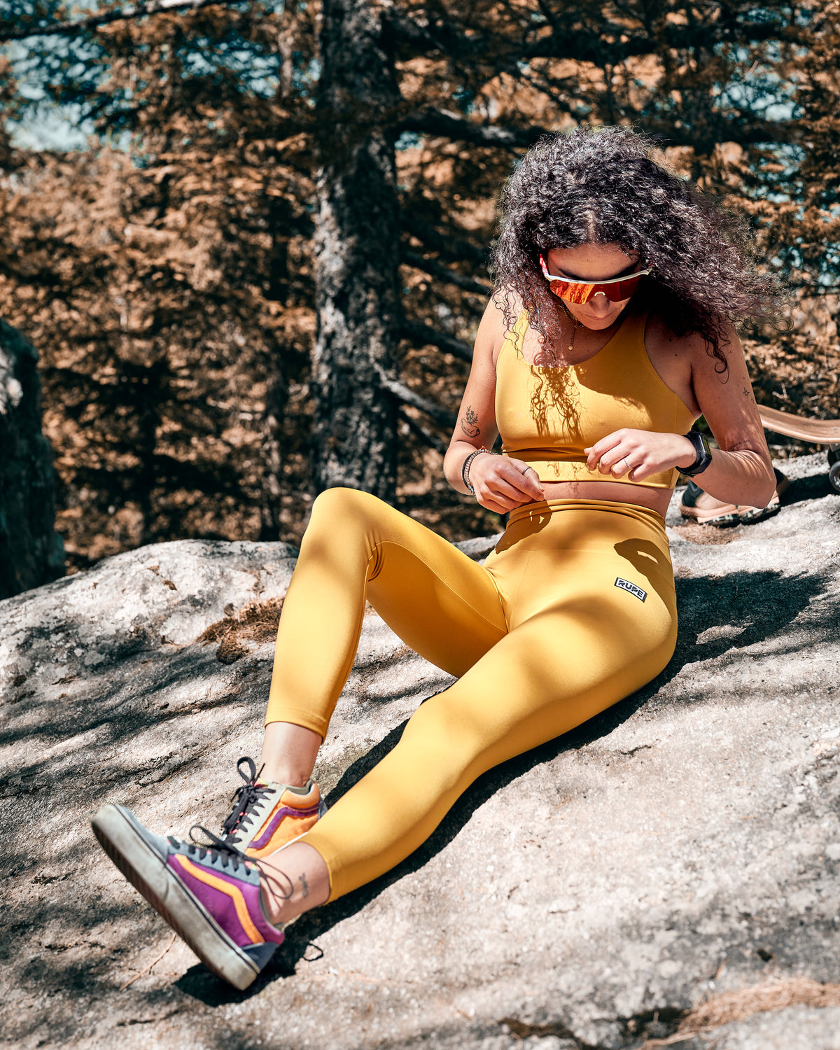 Sport-Leggings mit hohem Bund – Damen
