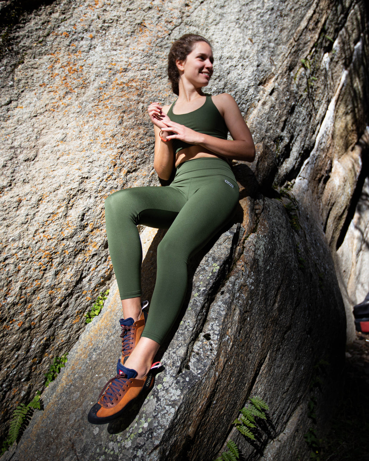 Sport-Leggings mit hohem Bund – Damen
