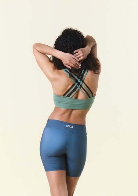 Kurze Damen-Leggings im Shorts-Stil – Petrol