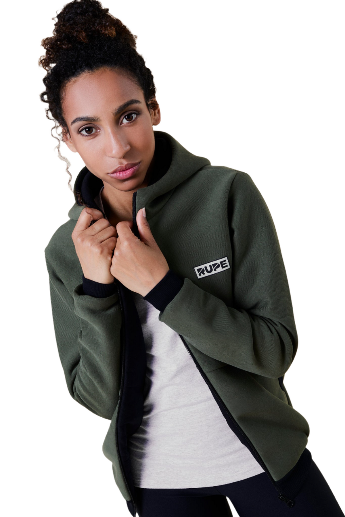 CRACK – Zip-Hoodie – Damen – Army Green