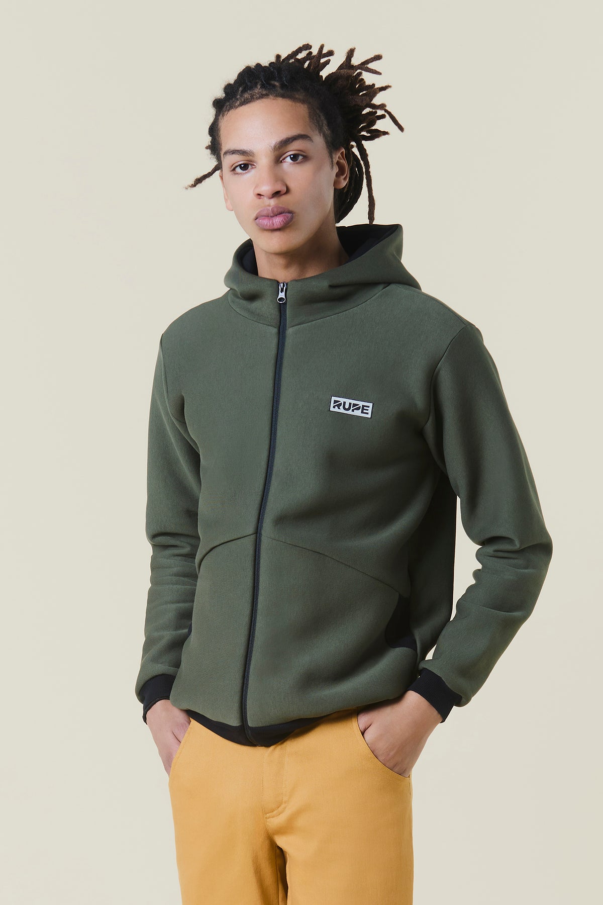 CRACK - Full Zip Hoodie - Unisex - Army Green
