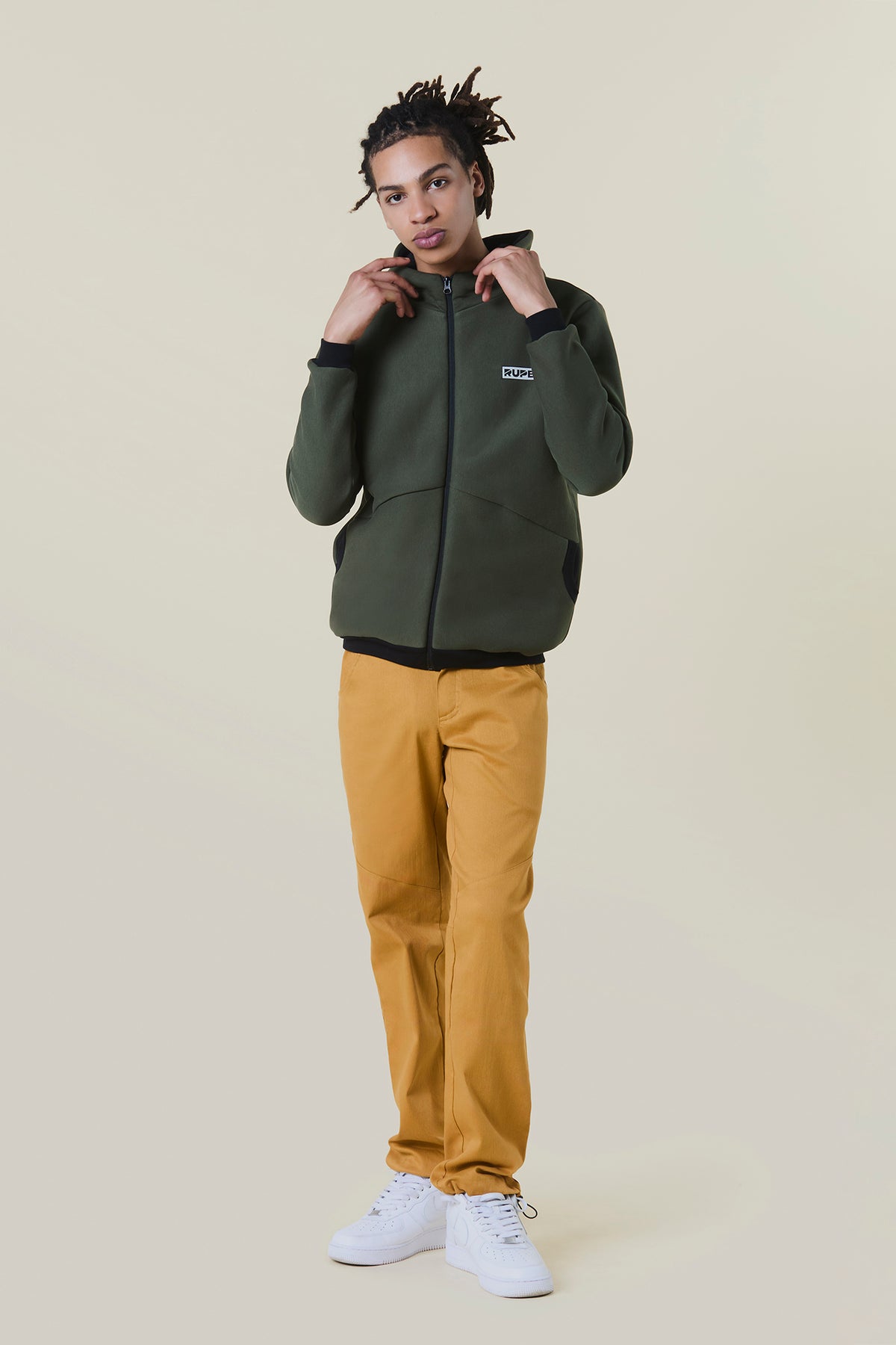 CRACK - Full Zip Hoodie - Unisex - Army Green
