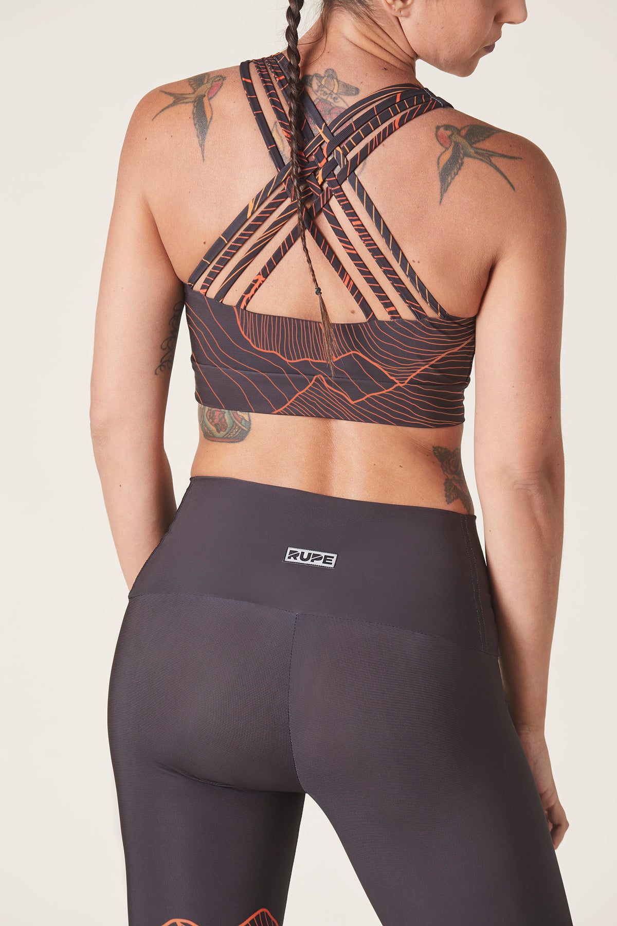 Women's Sports Top Total Isoipse Montagne - Black Orange