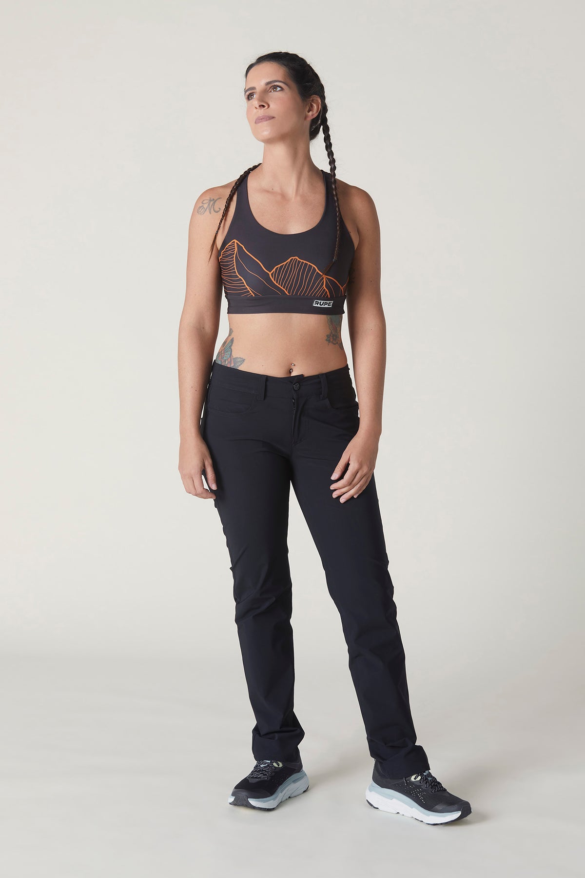 Deep Black - Women's Elegant Stretch Jeans-Cut Trousers