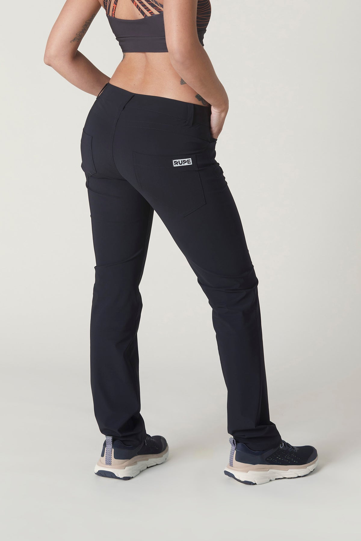 Deep Black - Women's Elegant Stretch Jeans-Cut Trousers