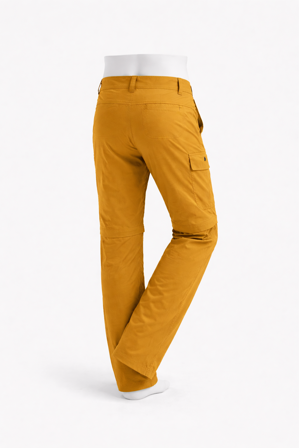back view pantalone divisibile trekking tecnico giallo 