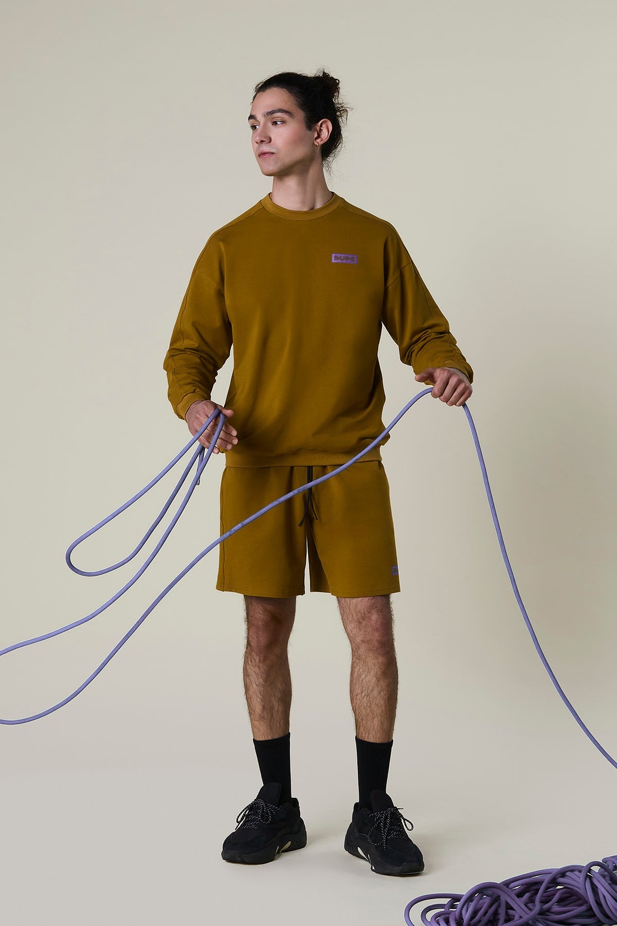 Leichtes Herren-Sweatshirt – Olive Green Lilla