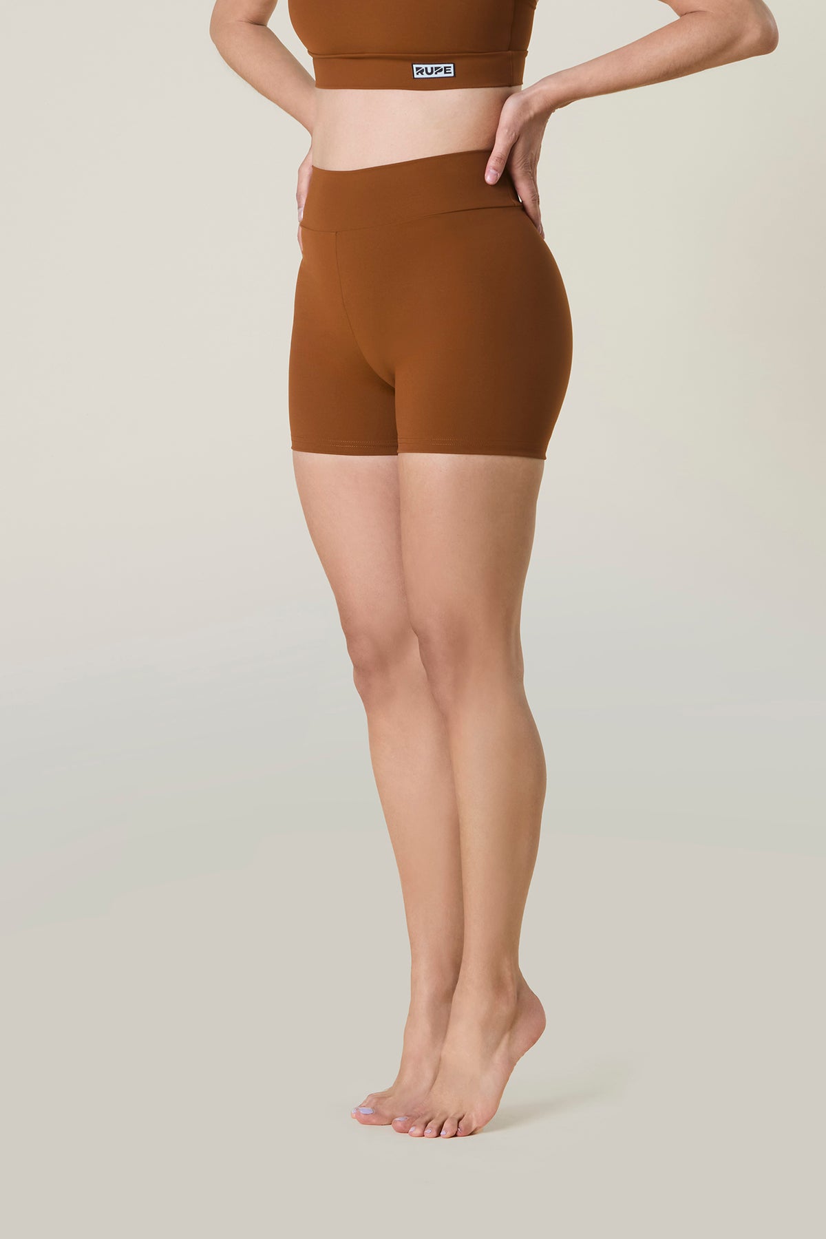 Women's Short Leggings - Caramel Cafè