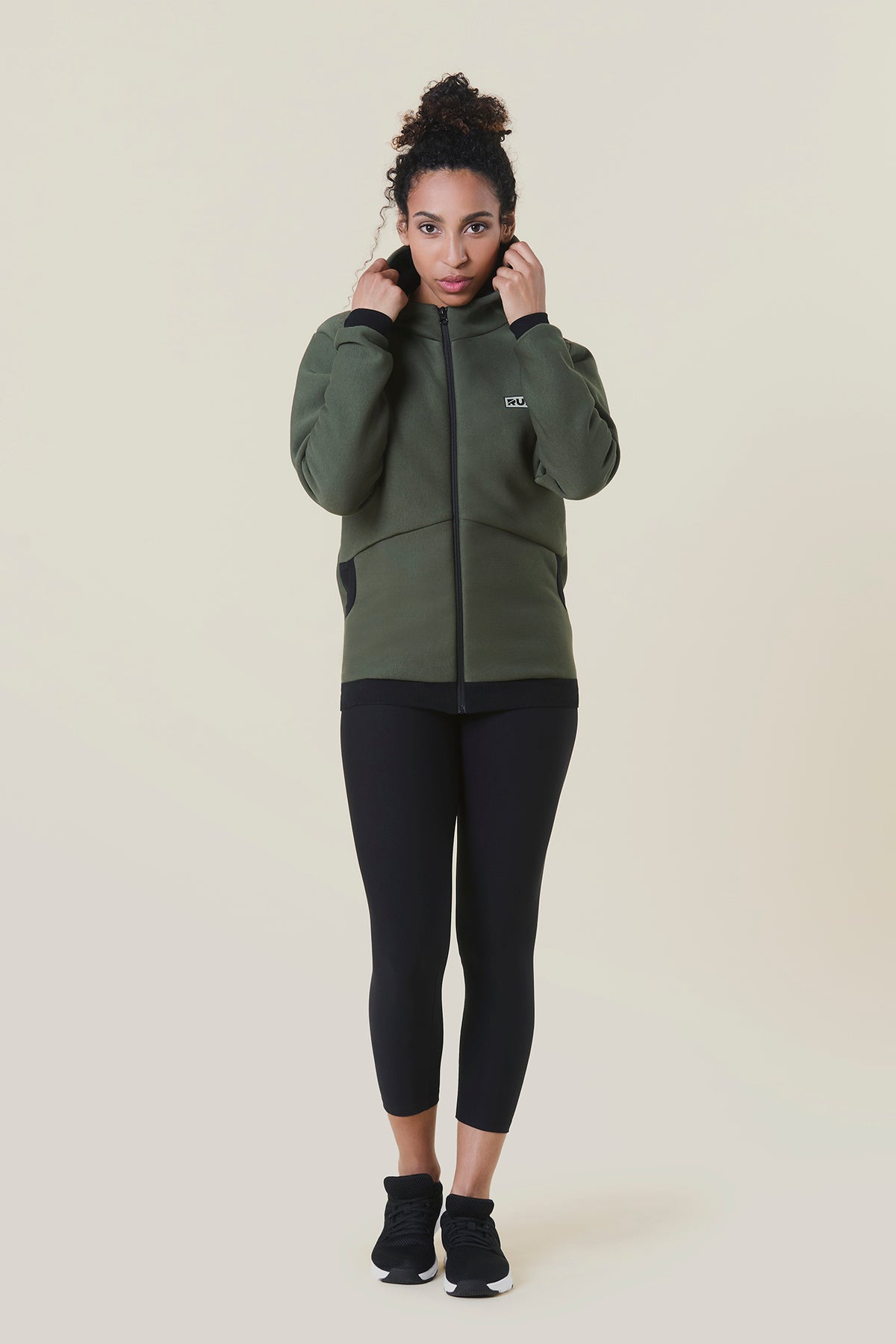 zip-up hoodie green