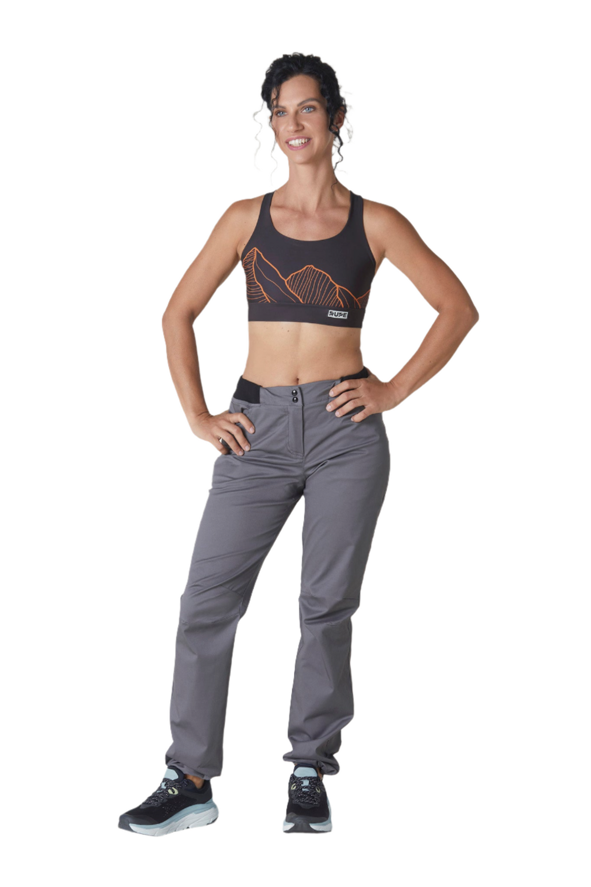 Kletterhose ANDE – grau, Damen, handgefertigt