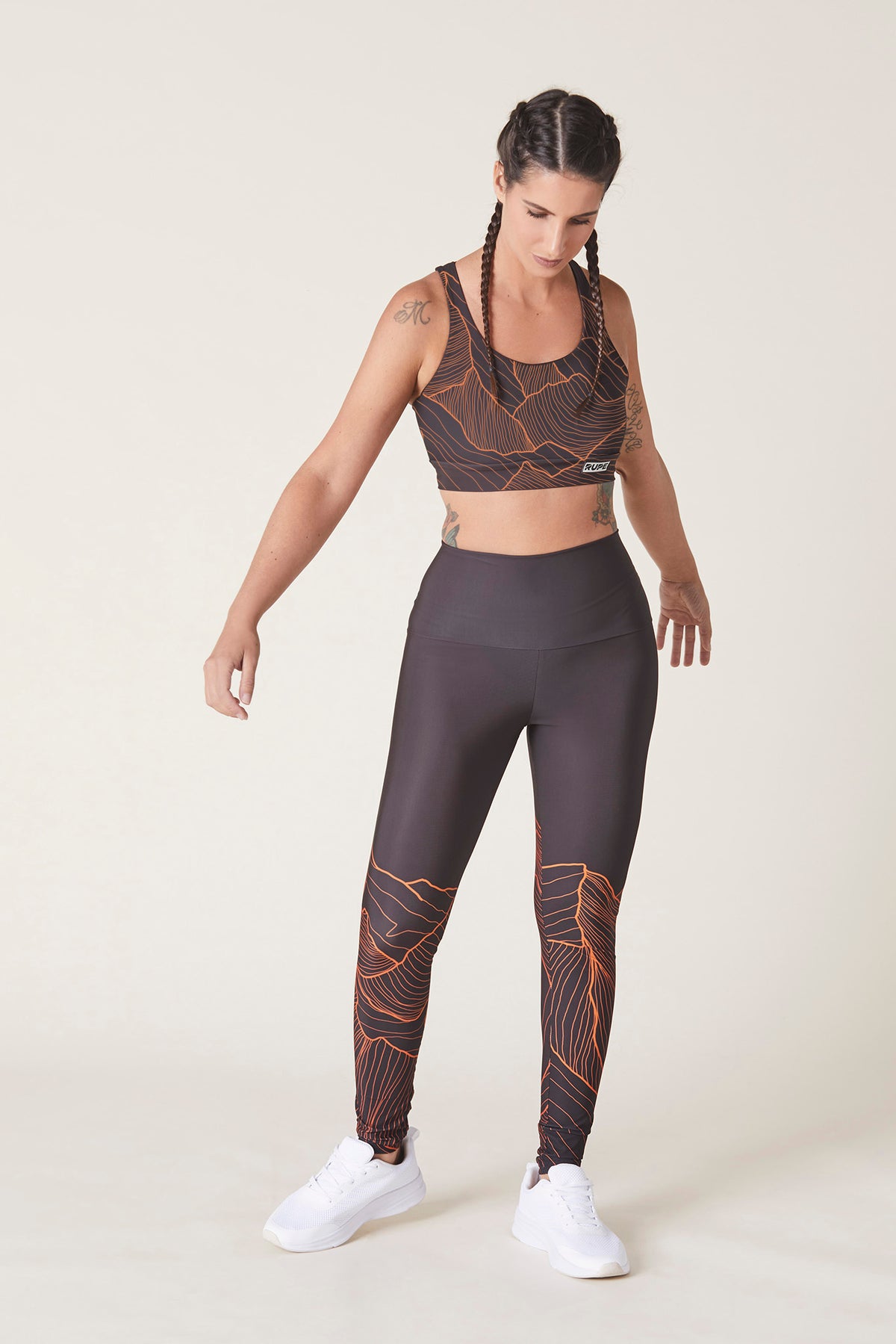 Women's Sports Top Total Isoipse Montagne - Black Orange